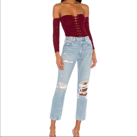 Lovers + Friends Logan High Rise Tapered Distressed Jeans 23 - Picture 15 of 15